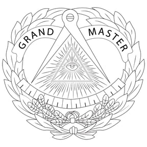 Grand Master Blue Lodge Pen Holder - Leather Brass - Bricks Masons