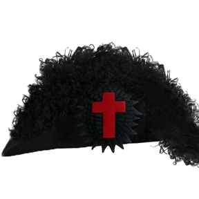 Sir Knight Knights Templar Commandery Illinois Regulation Chapeau - All Black Plumes - Bricks Masons