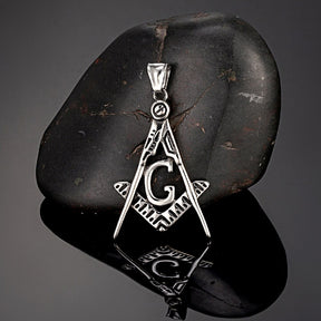 Master Mason Blue Lodge Keychain - Golden Stainless Steel Square & Compass G - Bricks Masons