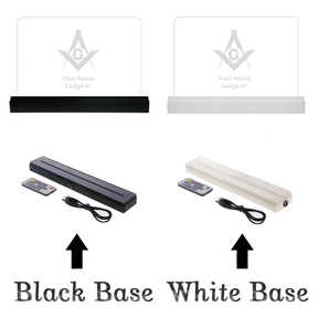 Master Mason Blue Lodge LED Sign - 3D Glowing light - Bricks Masons