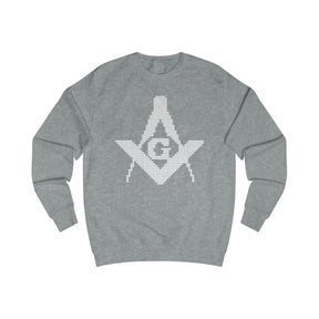 Master Mason Blue Lodge Sweatshirt - Black Christmas Ugly Square and Compass G - Bricks Masons