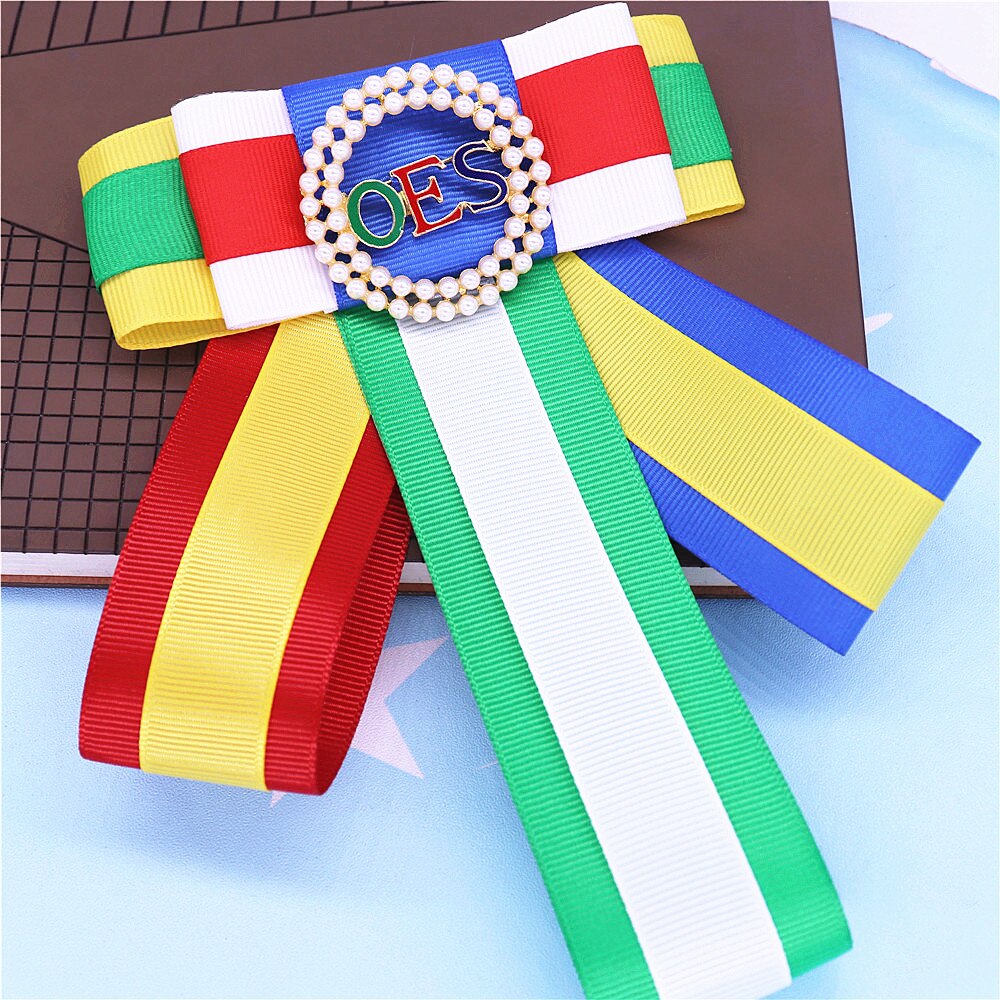 OES Bow Tie - With Brooch - Bricks Masons