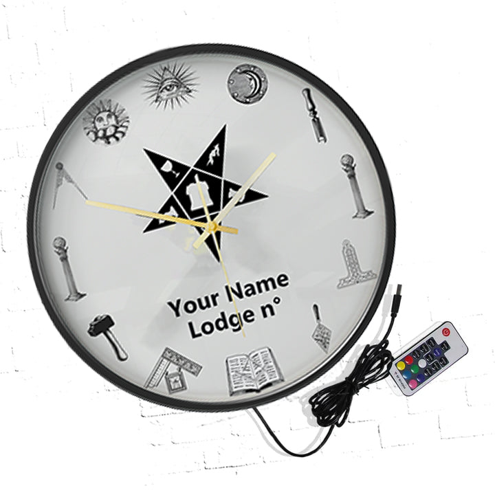 OES Clock - Frame with LED - Bricks Masons