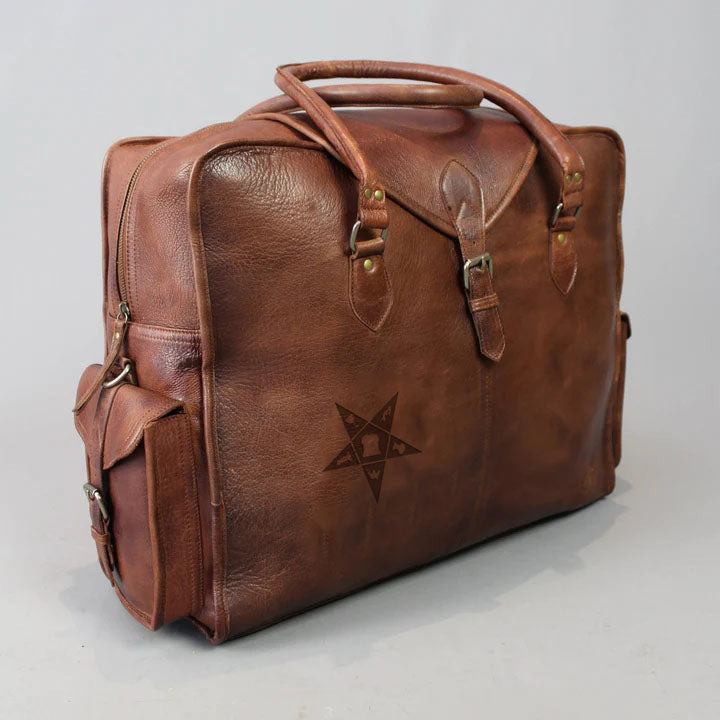 OES Travel Bag - Genuine Brown Leather - Bricks Masons