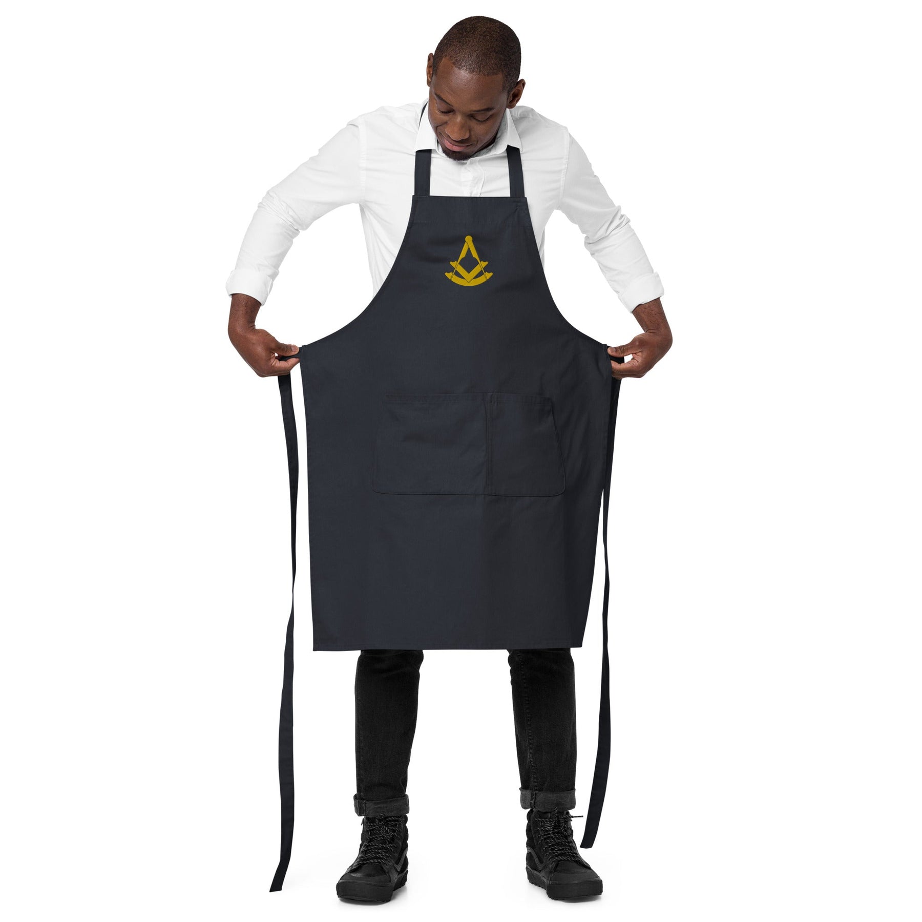 Past Master Blue Lodge Kitchen Apron - Various Organic Cotton Colors - Bricks Masons