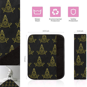 Past Master Blue Lodge California Regulation Seatbelt Cover - White & Gold - Bricks Masons