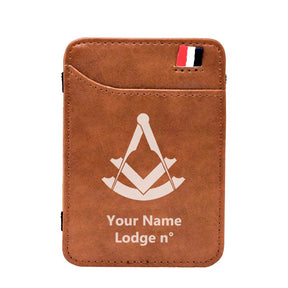 Past Master Blue Lodge Wallet - Black & Brown - Bricks Masons