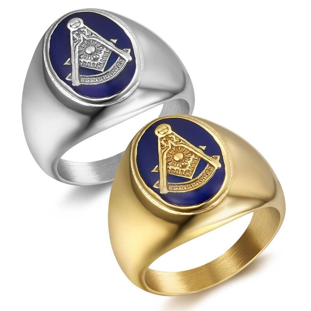 Past Master Blue Lodge Ring - Oval - Bricks Masons