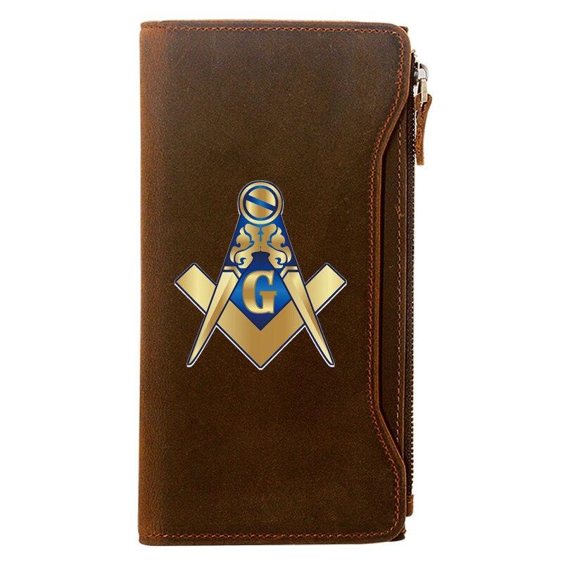 Master Mason Blue Lodge Wallet - Credit Card Holder Leather - Bricks Masons
