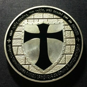 Knights Templar Commandery Coin - Wide Cross Shield Black - Bricks Masons