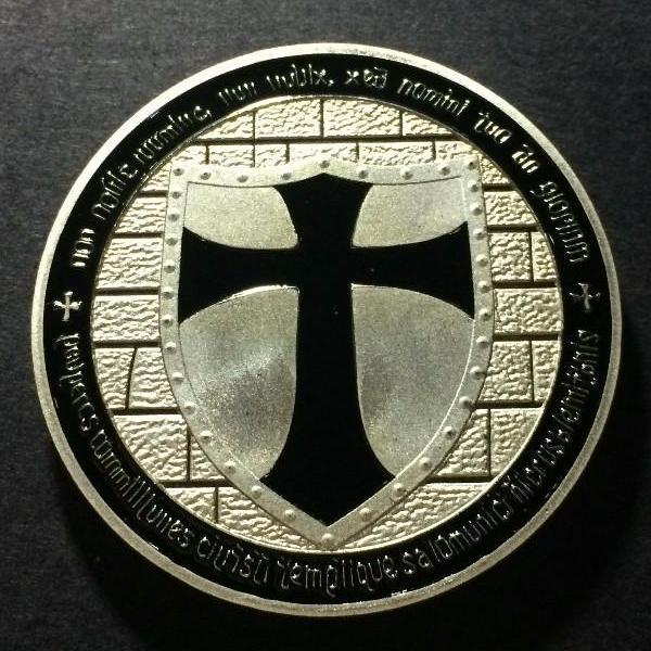 Knights Templar Commandery Coin - Wide Cross Shield Black - Bricks Masons