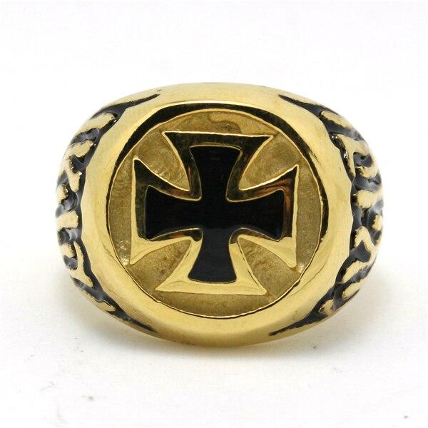 Knights Templar Commandery Ring - Retro Vintage - Gold - Bricks Masons