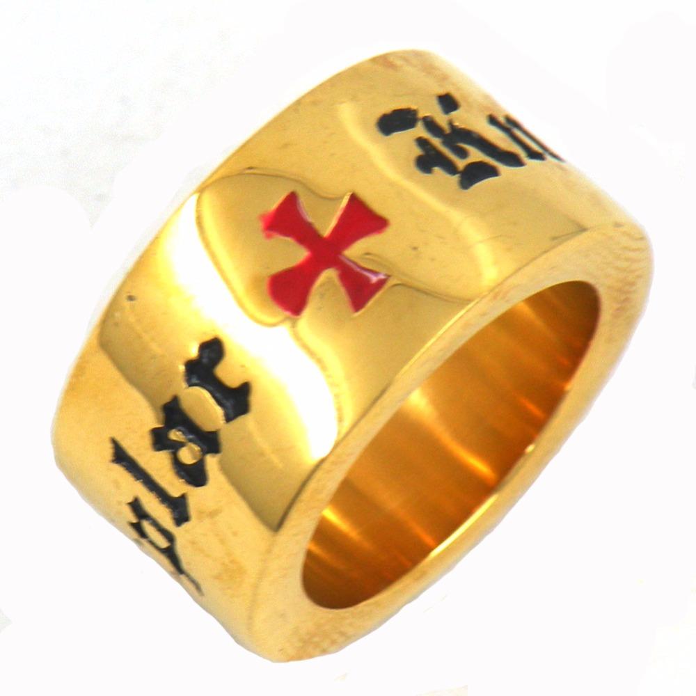 Knights Templar Cross Golden Ring - Bricks Masons