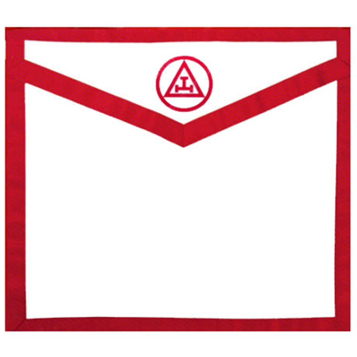 Royal Arch Chapter Apron - White with Red Triple Tau - Bricks Masons