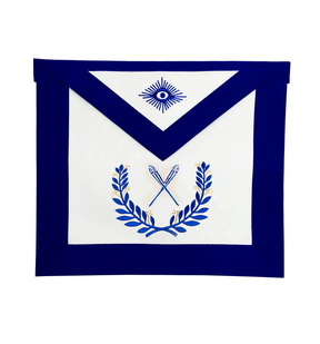 Secretary Blue Lodge Officer Apron - Royal Blue Wreath Embroidery - Bricks Masons